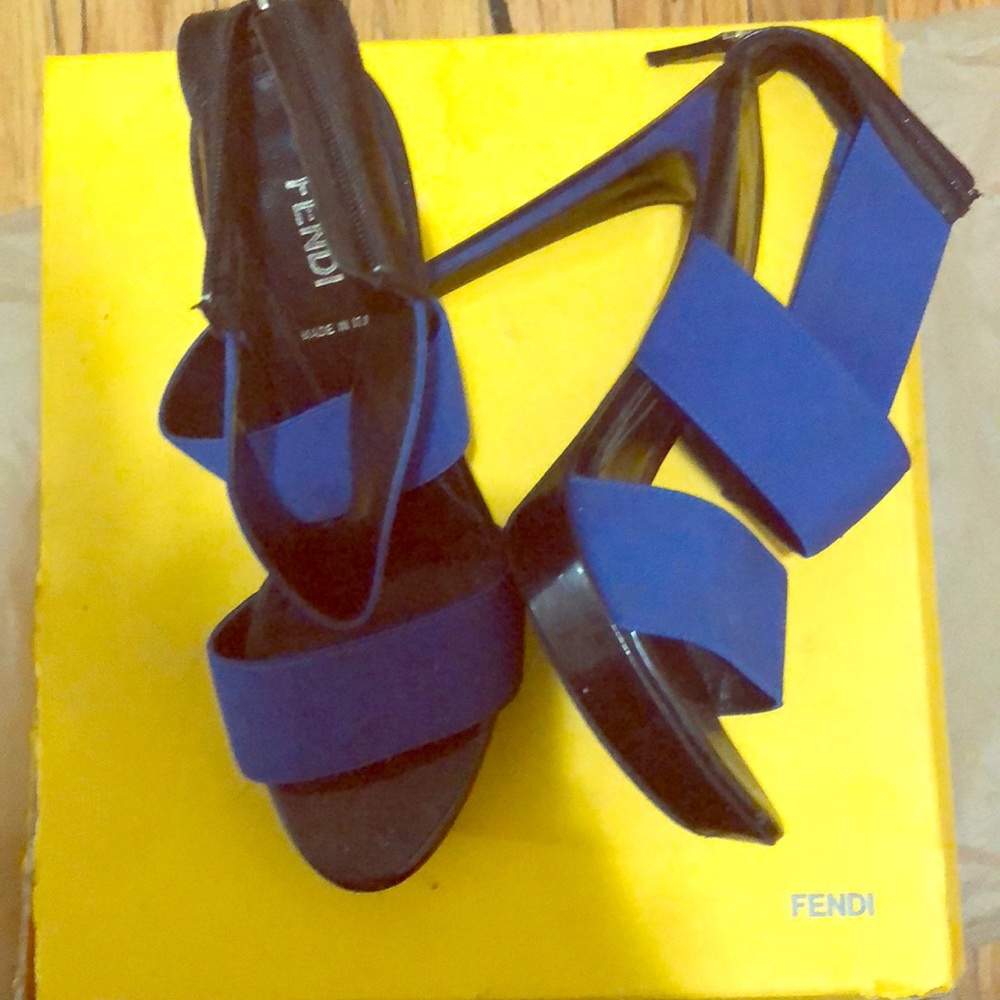 Fendi cobalt blue sandals